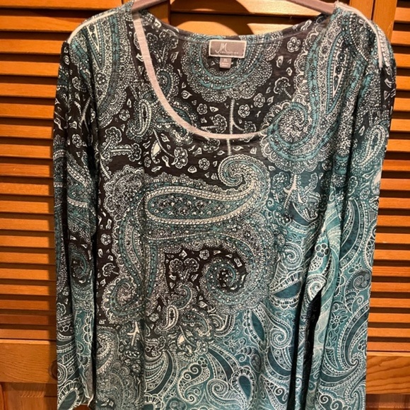 65. WOMENS JM COLLECTION XL DETAIL TOP - Picture 1 of 8